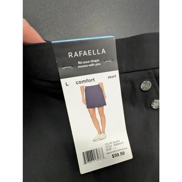 NWT Rafaella Comfort Elastic Waist Split Stretch Slash Pocket Mini Skirt Women's - Picture 4 of 6